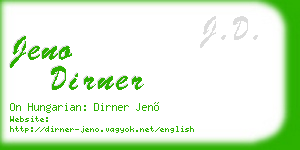 jeno dirner business card